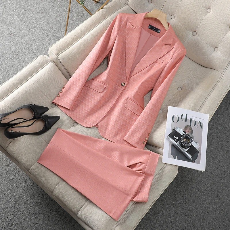 ZJYT Korean Style Fashion Blazer Suit Ladies Office Work Wear Autumn 2024 Long Sleeve Jacket Pant Sets 2 Piece Outfits Plus Size