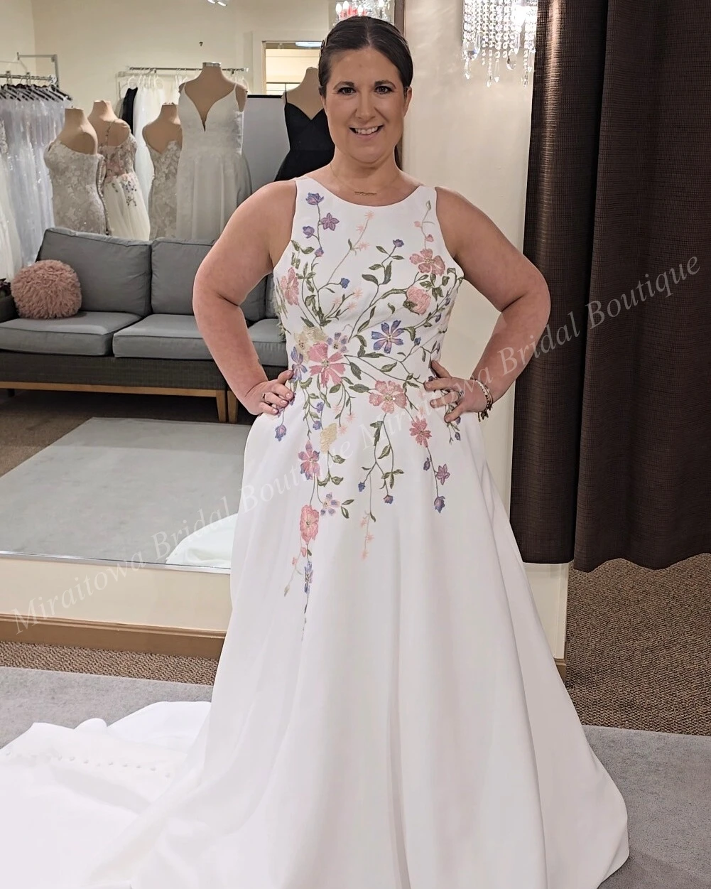 정원 야외 결혼식 드레스 봄 축하 다채로운 3D 꽃 성 신부 리셉션 약혼 가운 신부 맞춤