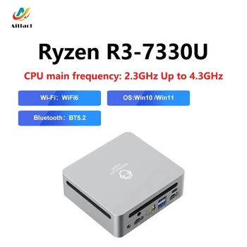 AITTACT yeni AMD Ryzen3 R3 7330U MINI PC Windows 11 4 çekirdek 8 konuları DDR4 3200Mhz 256/512GB M.2 SSD WIFI6 BT5.2 masaüstü bilgisayar oyun