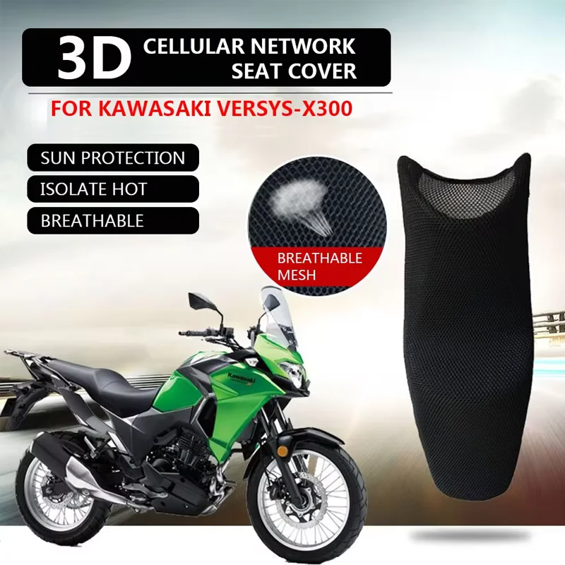 Motorcycle Accessories Protecting Cushion Seat Cover For Kawasaki Versys-X300 Versys X300 X 300 Nylon Fabric Saddle Seat Cover