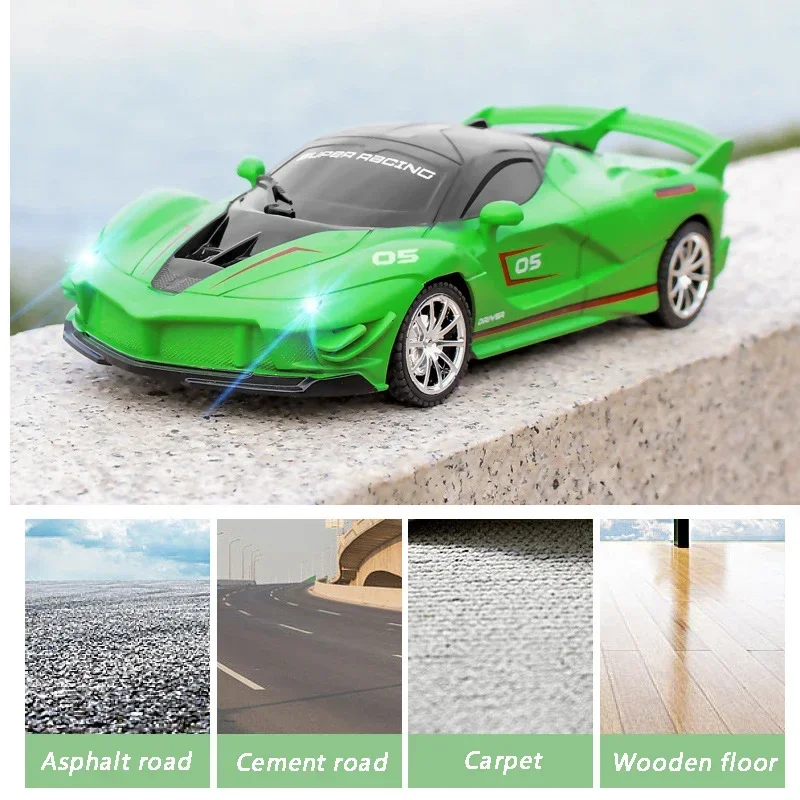 Radio Remote Control Car 1:18 Chargeable RC Car High Speed 15km/h 2.4G With LED Light Toys for Boys Girls Vehicle Racing Hobby