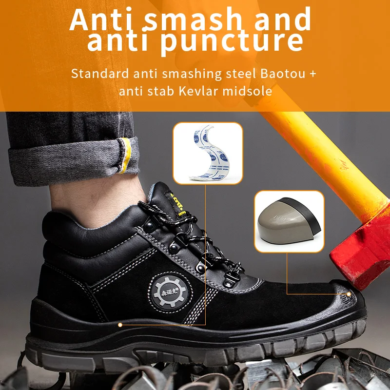 Safety Shoes ManforWork Man's Safety working Shoes Lightweight Work Wear Industrial Security-Protection Waterproof