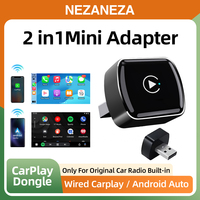 2 in 1 Wireless CarPlay Adapter for OEM Car Radio Mini Dongle Wired to Wireless CarPlay Android Auto Type C USB Plug and Play