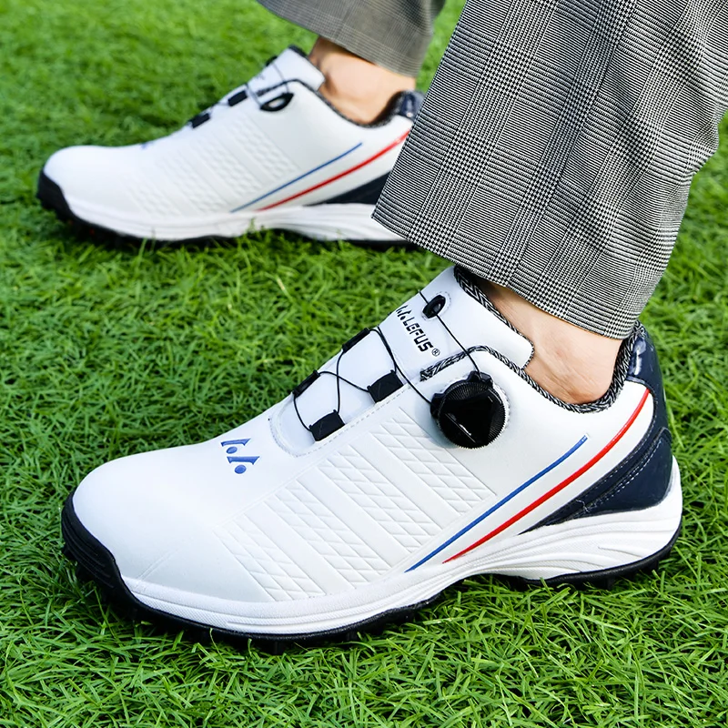 Gute Qualität Männer Leder Golf Sport Trainer schnelle Schnürung männlich außerhalb Gras Golf Turnschuhe rutsch feste Jugend Golfer Schuhe