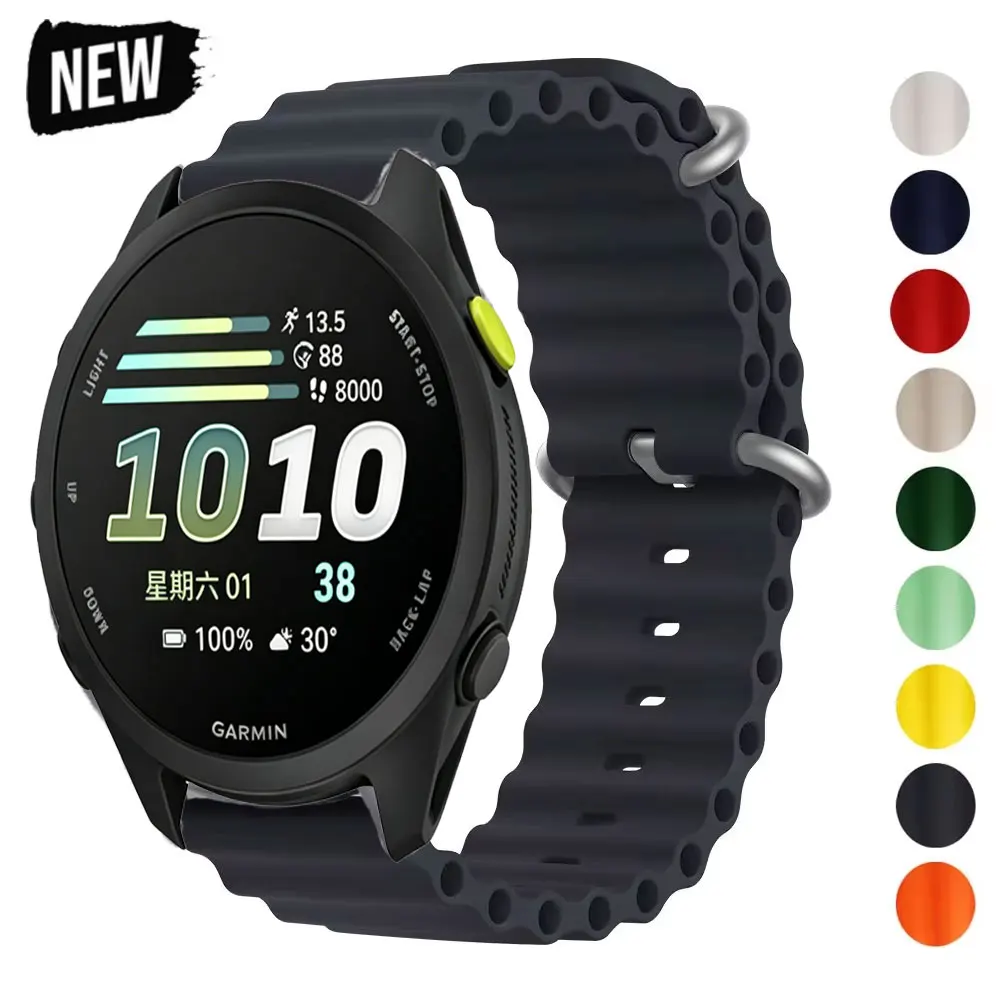 Correa de silicona de 20/22mm para Gramin Forerunner 70 170 970 570 Vivoactive 5/3/4, Correa deportiva para reloj Garmin Approach S50