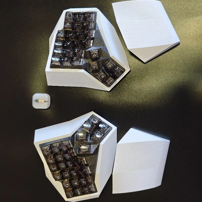 

Комплект беспроводной изогнутой раздельной клавиатуры 2,4G, индивидуальная RGB горячая замена, 3D-печать, эргономичная разделенная клавиатура для VIAL Gamer Keyboard