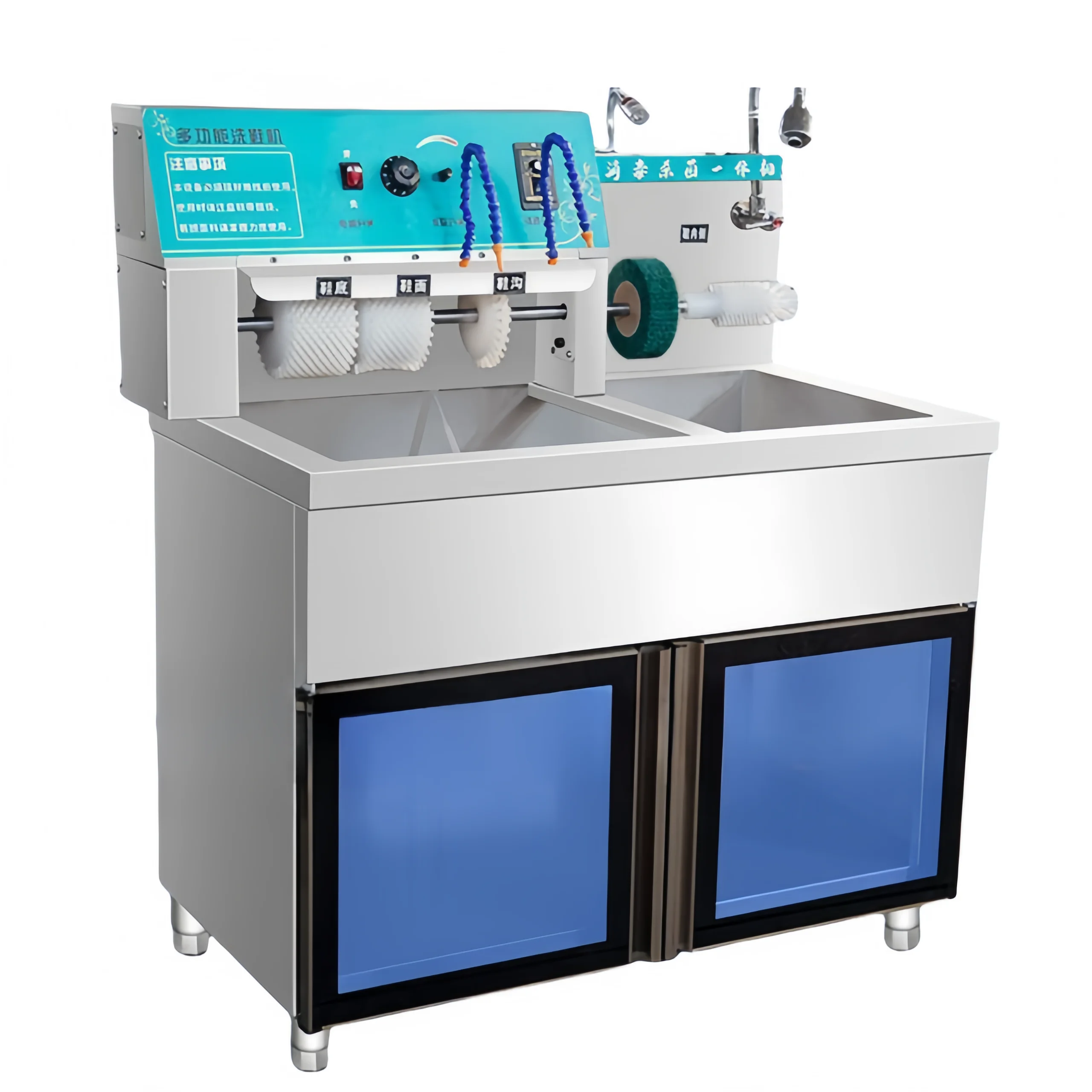 TES Semi-automatic shoe washing equipment for various types of shoes, shoe washing machine disinfection with cabinet door