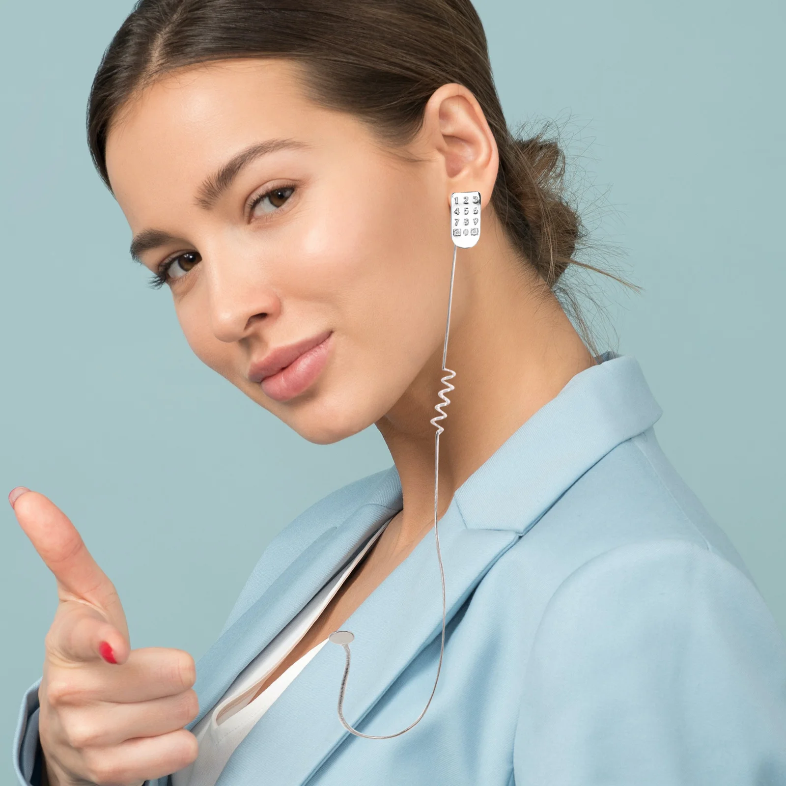 

Длинные серьги с номером телефонного провода, ретро металлическая висячая брошь для женщин, вечерние, повседневная одежда, забавные украшения для телефона