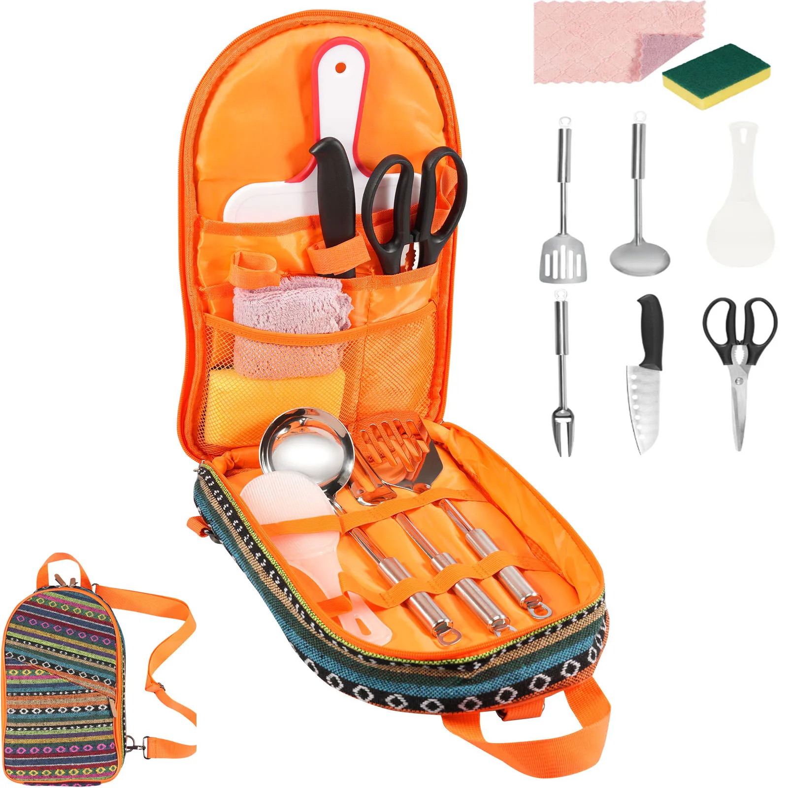 

Camping Cooking Utensils Portable Travel Utensils Set Camping Kitchen Cookware Kitchenware for Backpacking BBQ Camping Picnic
