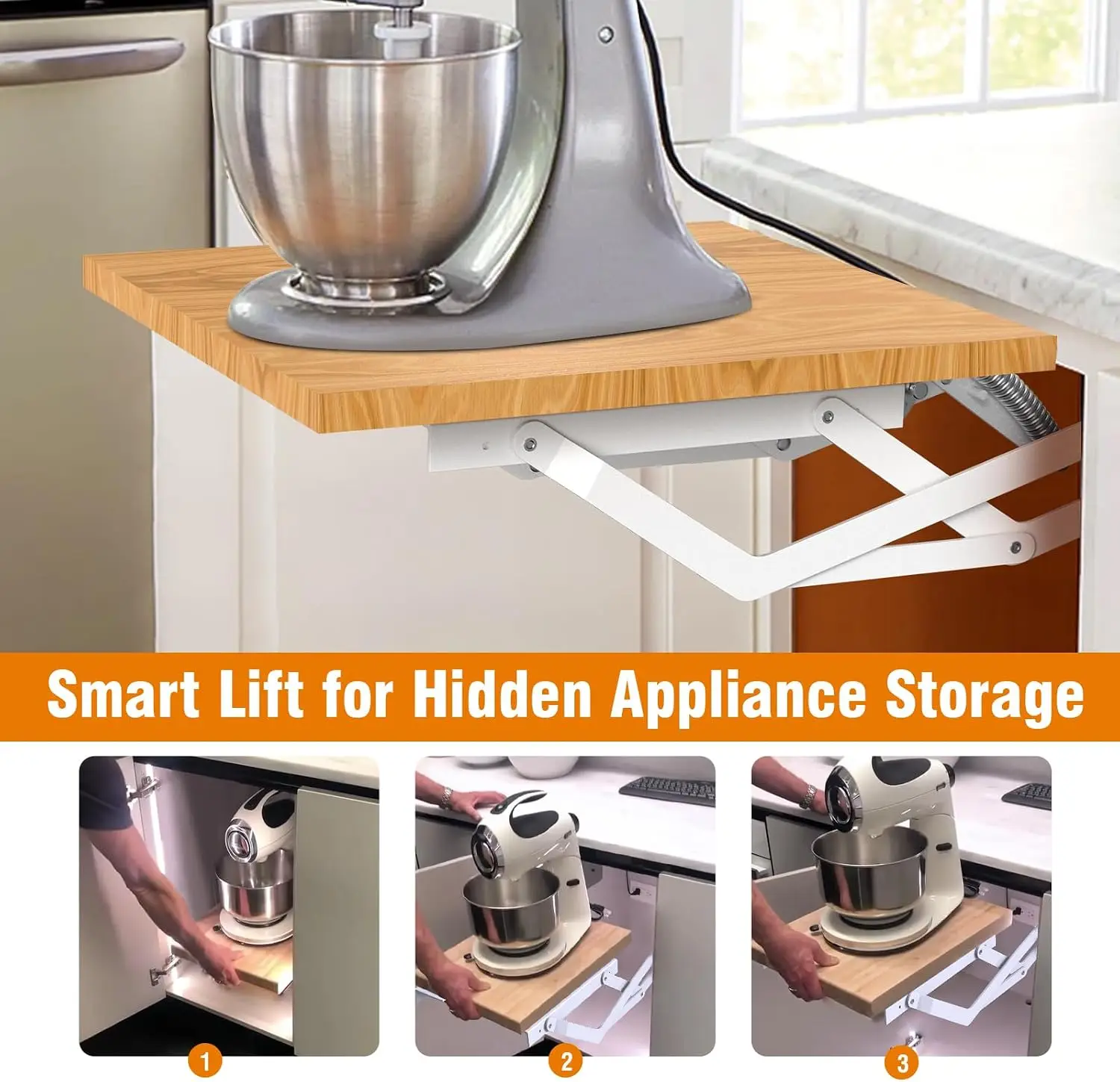 Mixer Lift Kitchen Appliance Cabinet Soft Close Holds Up 45 Lbs Minimum Applicable Size 20H 13W 15D