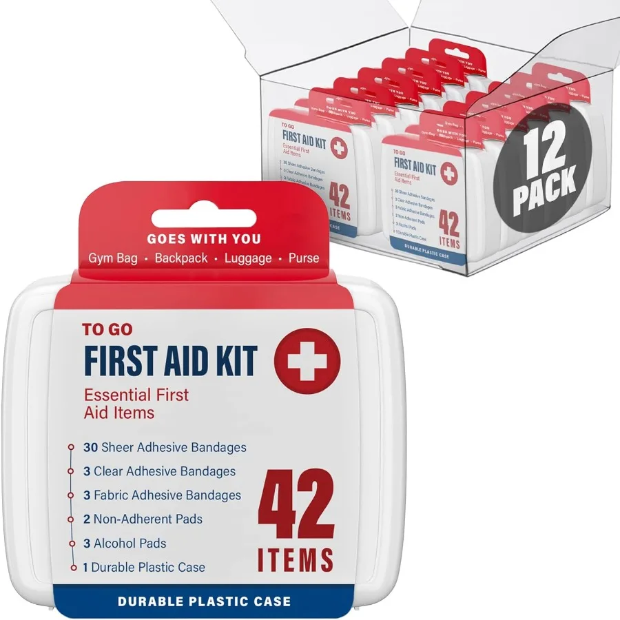 

500 Piece First Aid Kit with 12 Individual Boxes Containing 42 Items Each Ideal for Car Home School Office Minor Cuts Scrapes T