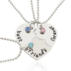 Korean Fashionable Women Necklac Chain 3 Piece Set Best Friend Friendship Pendan