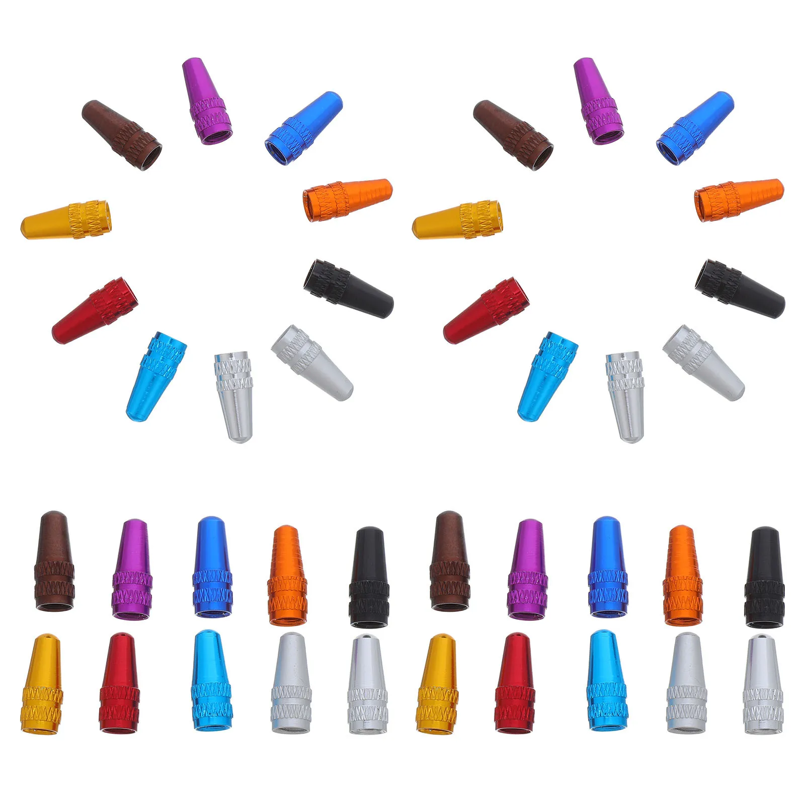 

40pcs French Valve Stem Caps Bike Tire Valve Covers Durable Dust Proof For Road Mountain Electric Bike Stylish Cycling