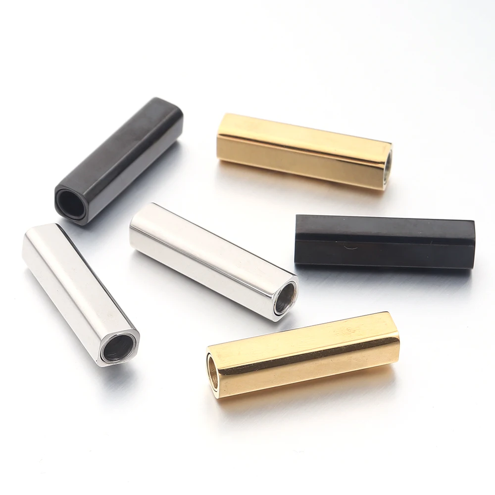 2 قطعة/الوحدة صالح 4 مللي متر الجلود حبل المشابك الفولاذ المقاوم للصدأ مربع مشبك ل قلادة سوار موصلات DIY بها بنفسك صنع المجوهرات #6