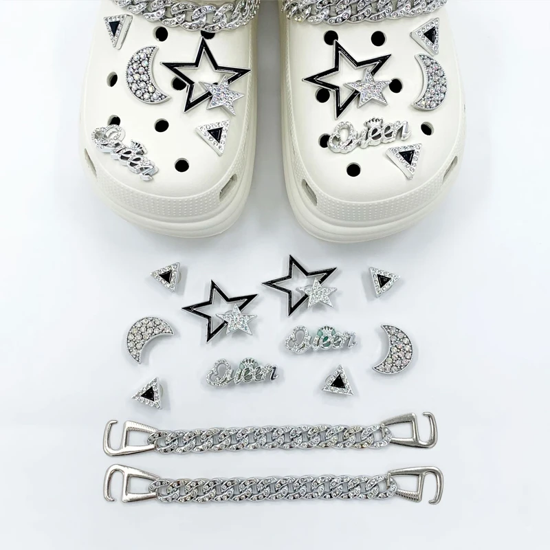 1Set Fashion Diamond Star Shoe Charms Set DIY Personalized Shoe Decorations Removable Shoe Buckle