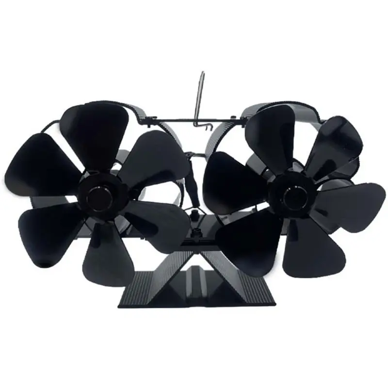 ABKP-Aluminum Alloy 6 Blade Heat Powered Wood Stove Fan, Quiet 180-220CFM 1400Rpm