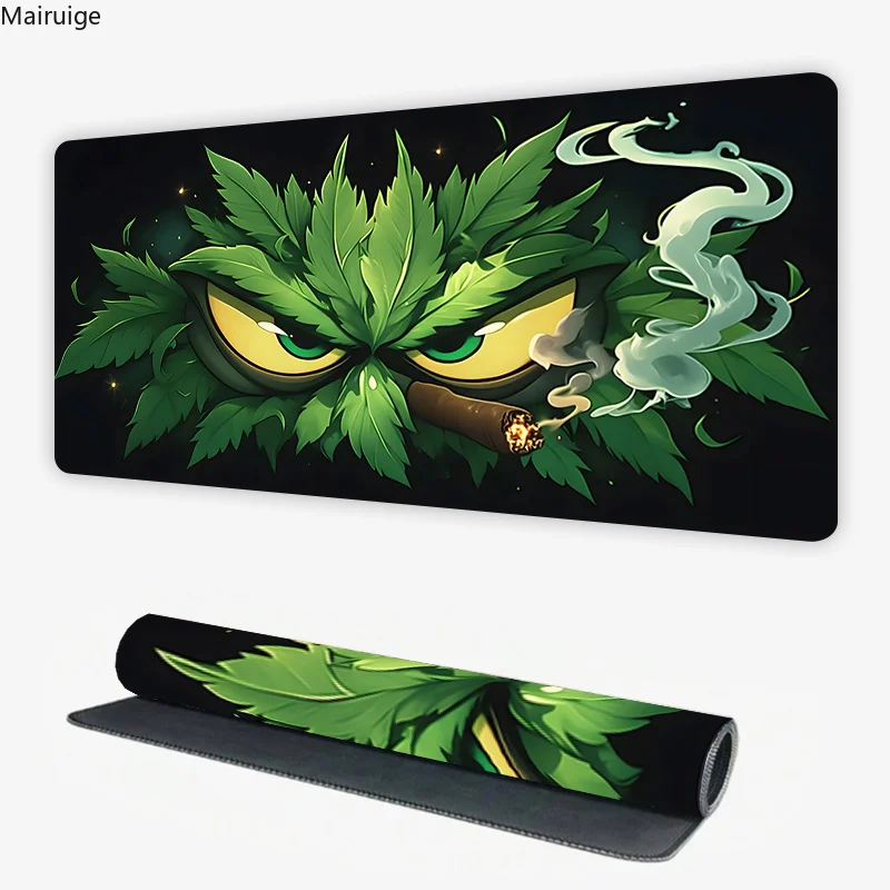 لوحة ماوس ألعاب على شكل ورقة شجر كرتونية مرحة XXL لوحة مكتب ألعاب مكتبية مطاطية غير قابلة للانزلاق لوحة مفاتيح ألعاب طويلة