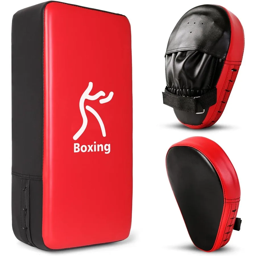 

Набор для бокса и тхэквондо: лапы для отработки ударов, фокус-пады, черно-красные, прочные тренировочные снаряды для бокса