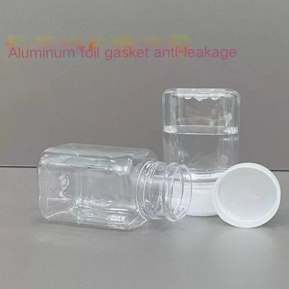 Spot wholesale transparent small square bottle storage bottle 30ml60ml80ml large mouth capsule bottle bait sub-packaging bottle