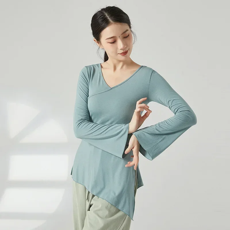 أكمام قرن جديدة، ملابس ممارسة الرقص الكلاسيكي، قمصان جسم الرقص الشعبي الفضفاضة للسيدات البالغات