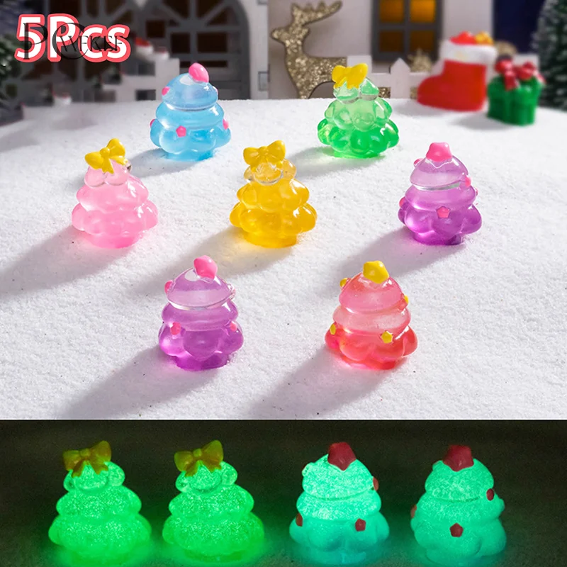 5pcs Creative Mini Luminous Small Christmas Tree Decoration DIY Home Decoration Gifts