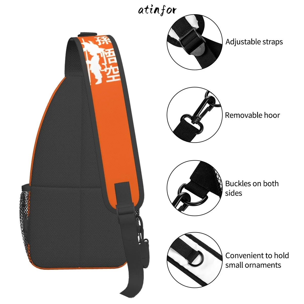 atinfor Kid Gokus Custom Crossbody Sling Backpack Men Shoulder Chest Bag Traveling Daypack 642456572 image 5
