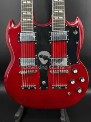 Custom Wine Red SG Double Neck Electric Guitar HH Pickups Chrome Hardware free shipping