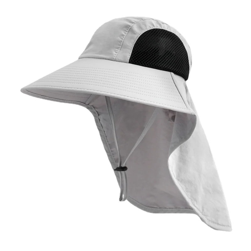 Unisex Summer Wide Brim Waterproof and Quick-drying Panama Caps Outdoor Visor Bucket Hats Mesh Breathable Sun Hat with Neck Flap