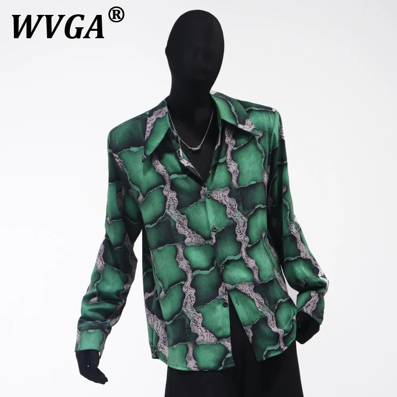 

WVGA Spring Autumn New Men Tide High Street Design Long Sleeve Shirts Niche Personality Draped Loose Chic Casual Shirt Ins W8510