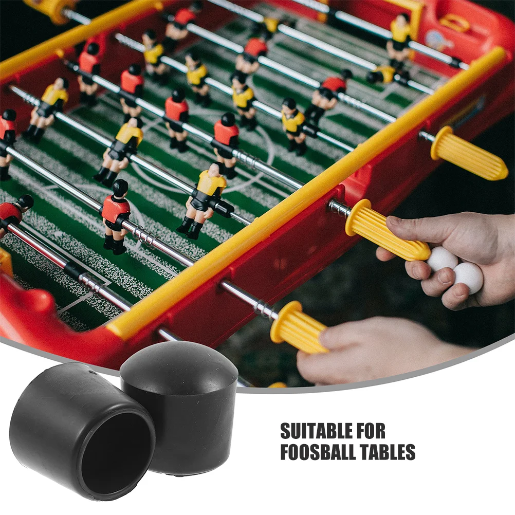 16 szt. Akcesoriów do piłkarzyków, czarne nakładki na końcówki drążków, wytrzymałe zamienne końcówki do stołów, części do piłkarzyków stołowych