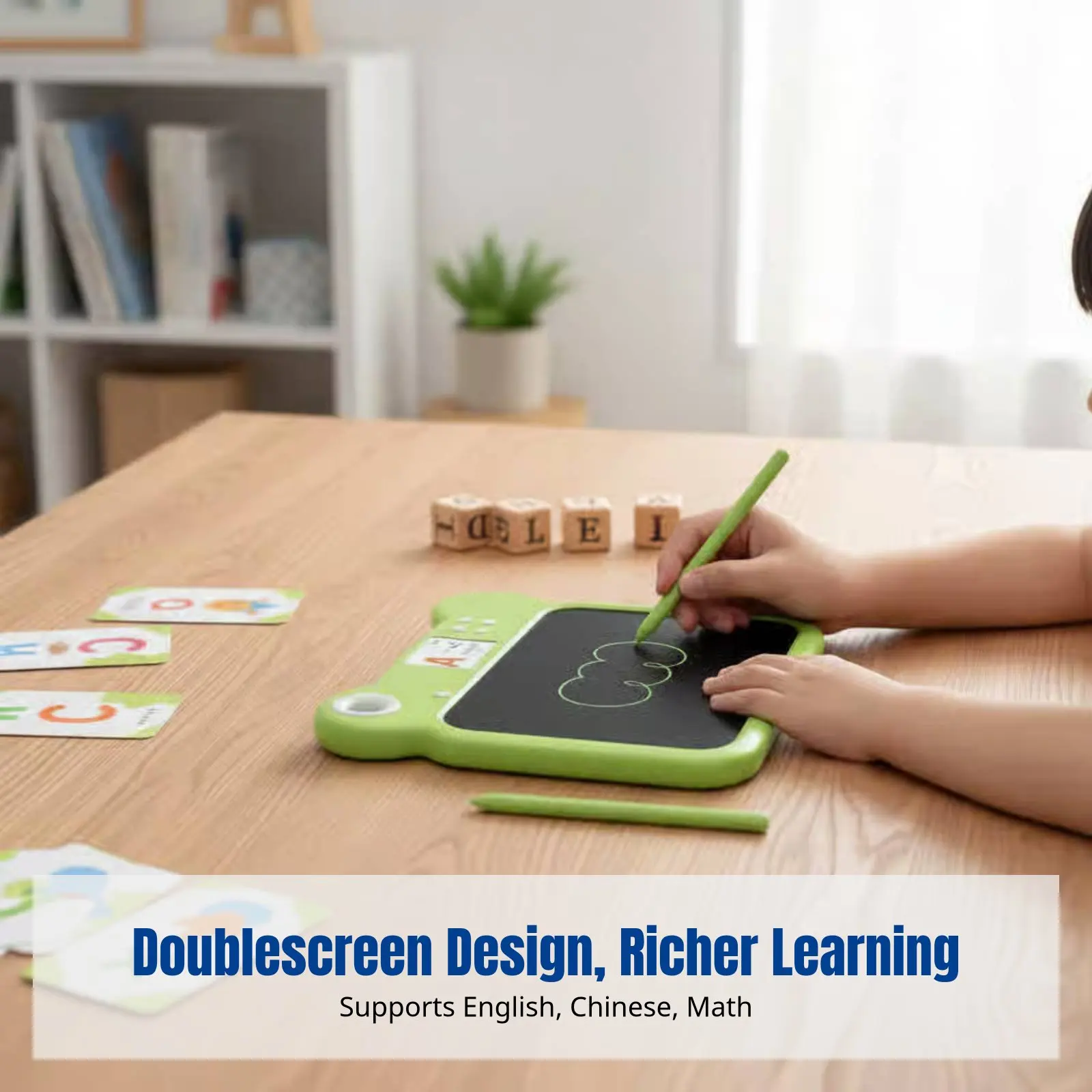 Quadro de Escrita Infantil LCD Inteligente, Bloco de Desenho Eletrônico, Educação Infantil, Tela Dupla, Proteção da Visão, Idades de 4 a 6 anos