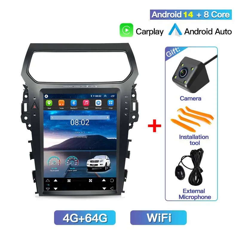 フォード エクスプローラー 2011-2019 Android14 カーラジオ ステレオ