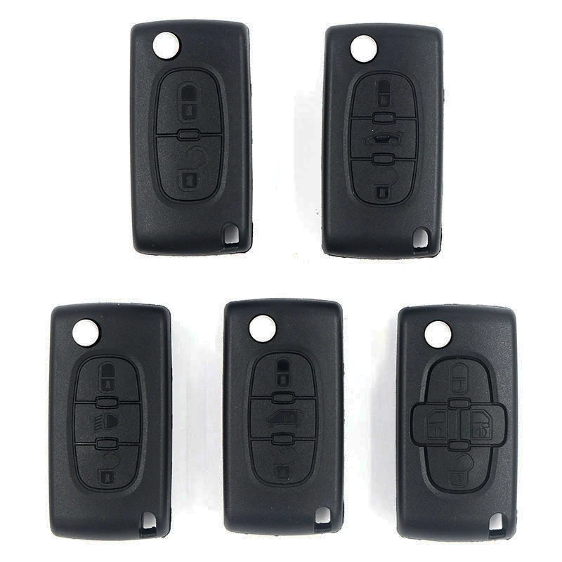 Flip Remote Car Key Shell per Peugeot 107 207 307 308 407 607 807 per Citroen C2 C3 C4 C5 C6 C8 HU83/VA2 Blade CE0523 CE0536