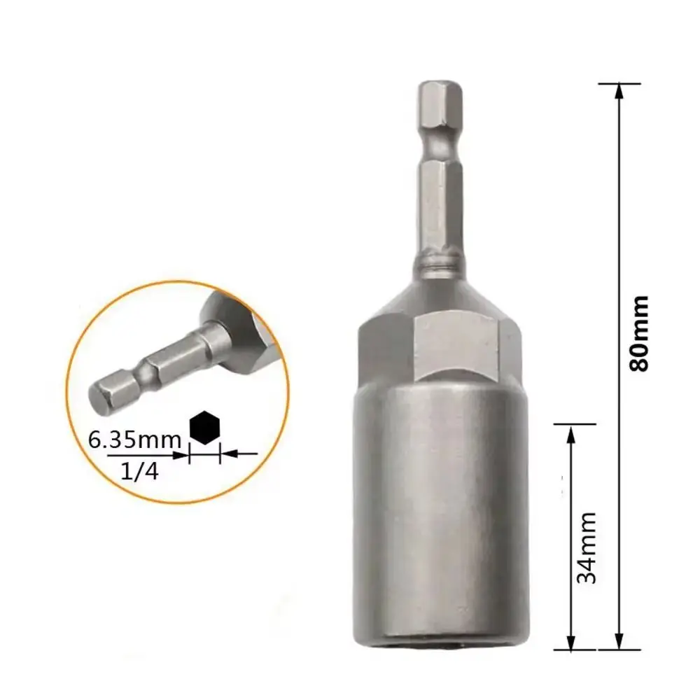 5.5-19mm Hex Socket Sleeve Adapter High-carbon Steel Length Deepen Impact Socket Screwdriver Key Head High Quality