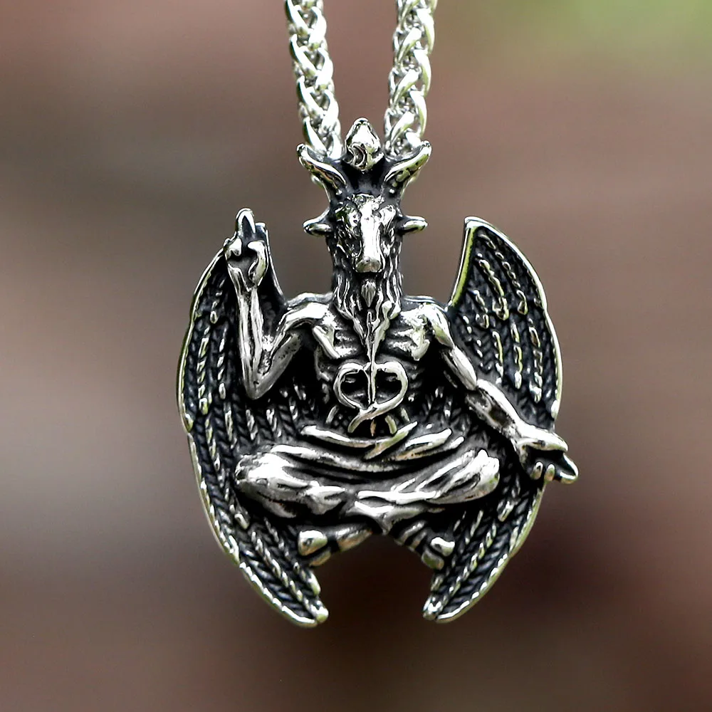 NEW Darkly Men\'s 316L Stainless-Steel Gothic Satan Goat Lucifer Pendant Necklace Animal Punk Jewelry For Boyfriend Gift