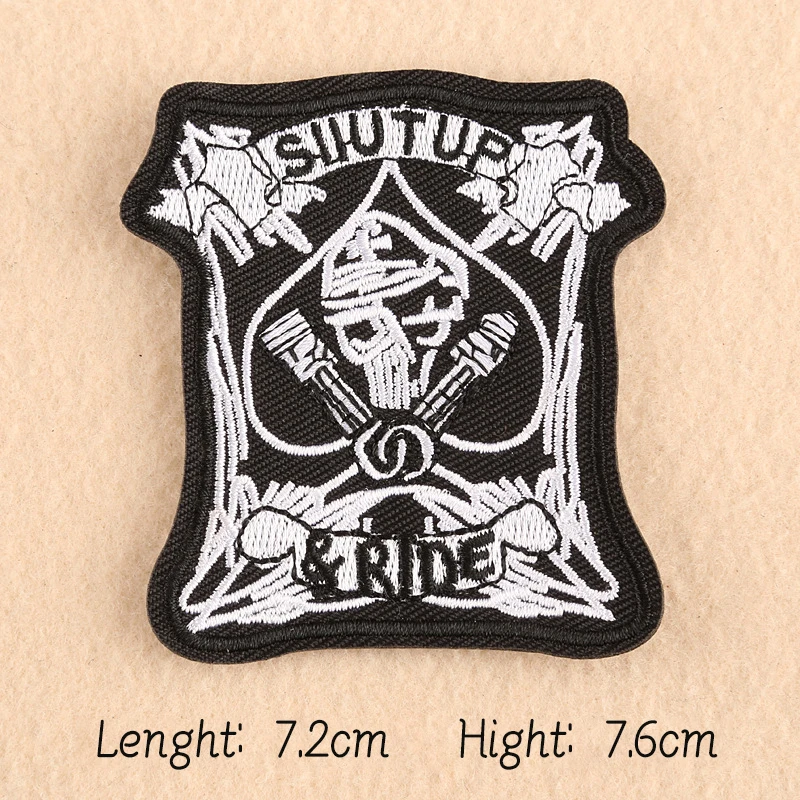 Black White Embroidered Skull Punk Badges Cool Patch on clothes Badge Backpack Embroidery Clothing Stickers iron on