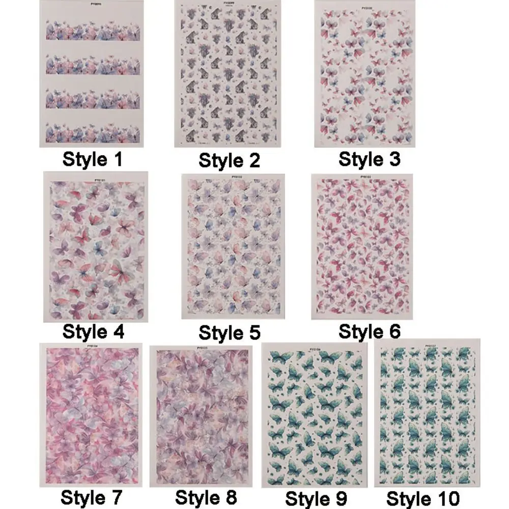 Water Soluble Pottery Painted Transfer Paper Disposable Butterfly Pattern Pottery Stickers Decal Paper Watercolor