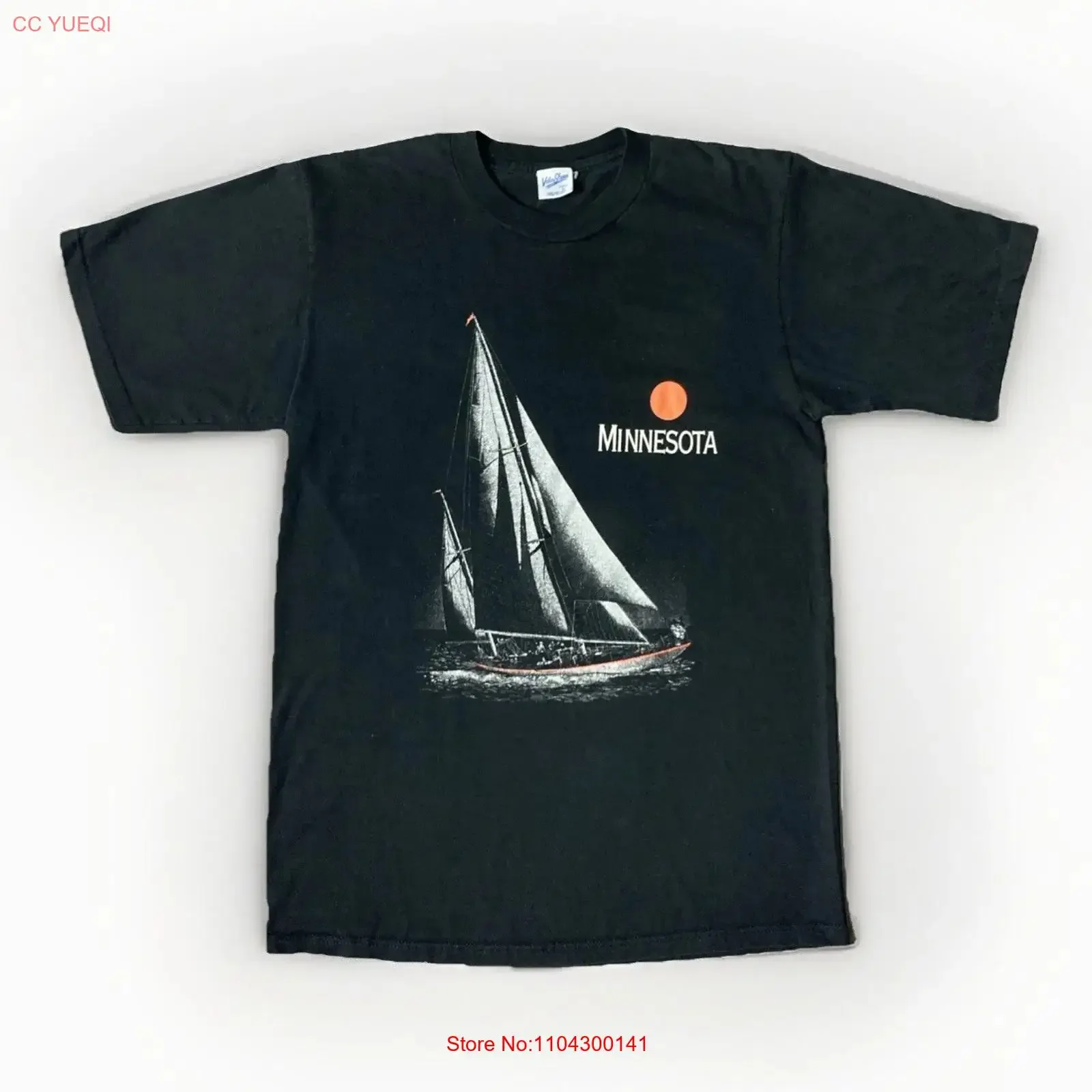 Vintage 90s Made In USA Velva Sheen Sailing Boat Minnesota T Shirt Size Large vintage Washed Slightly Stretched