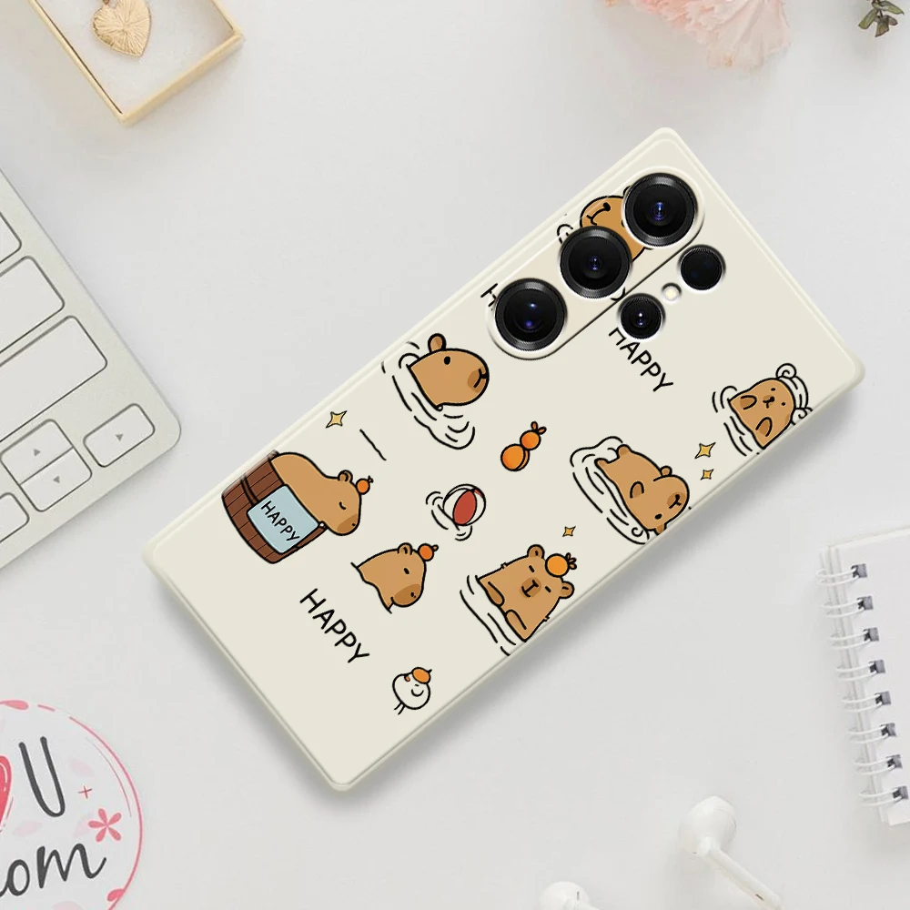 Cartoon Happy Phone Case For Samsung Galaxy S25 S24 S23 S22 S21 S20 Ultra Plus S23 FE S21FE S20FE S10 Plus Silicone Cover Coque