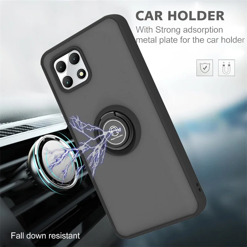 Armor Matte Case For T-Mobile Revvl 7 Pro 5G Cover Ring Magnetic Holder Stand Shockproof Coque Fundas