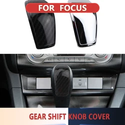 ABS Chrome Carbon Fiber Gear Head Decoration Sticker Shift Knob Cover for Ford Focus 2 MK2 2005-2014 Fiesta 2008-2012 2017