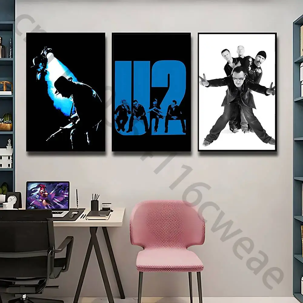 U-U2 Poster Self-adhesive Art Waterproof Paper Sticker Coffee House Bar Room Wall Decor