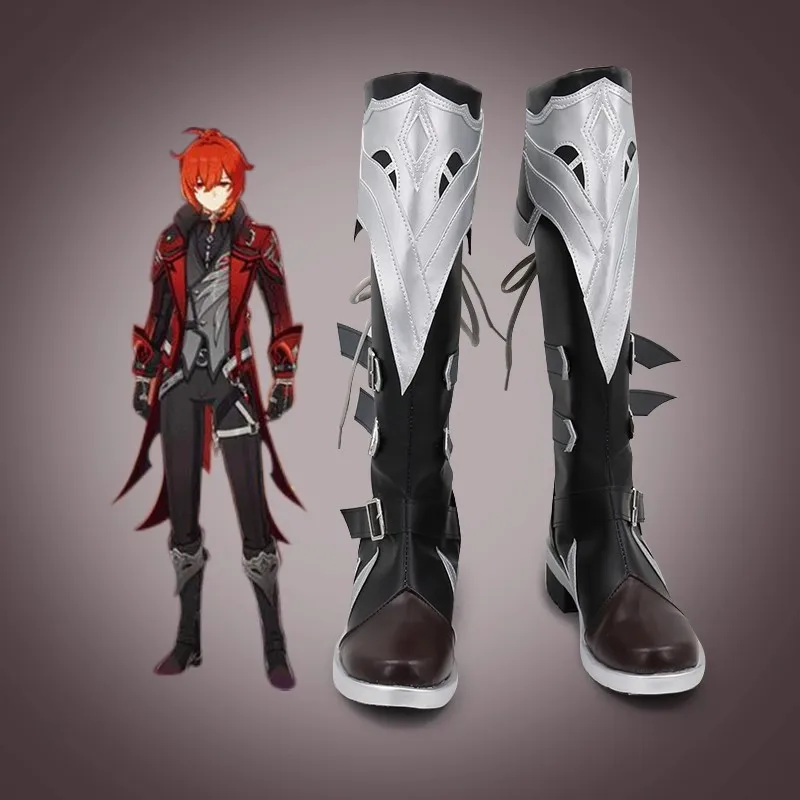 

Diluc Cosplay Boots Halloween Carnival Custom Made Shoes