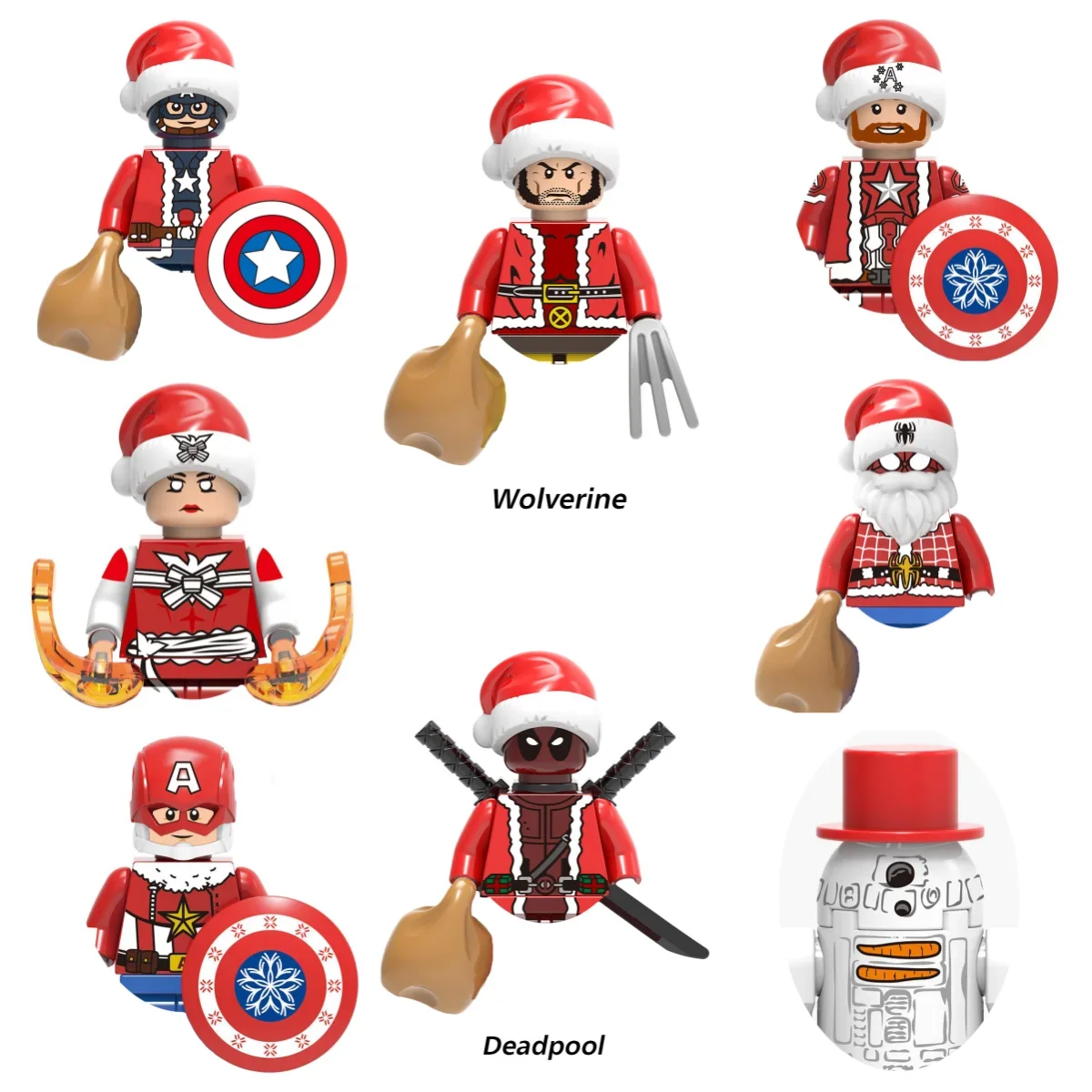 

Hot toys New Marvel Wolverine Christmas gift Captain America Bricks Assemble toy action anime character building blocks