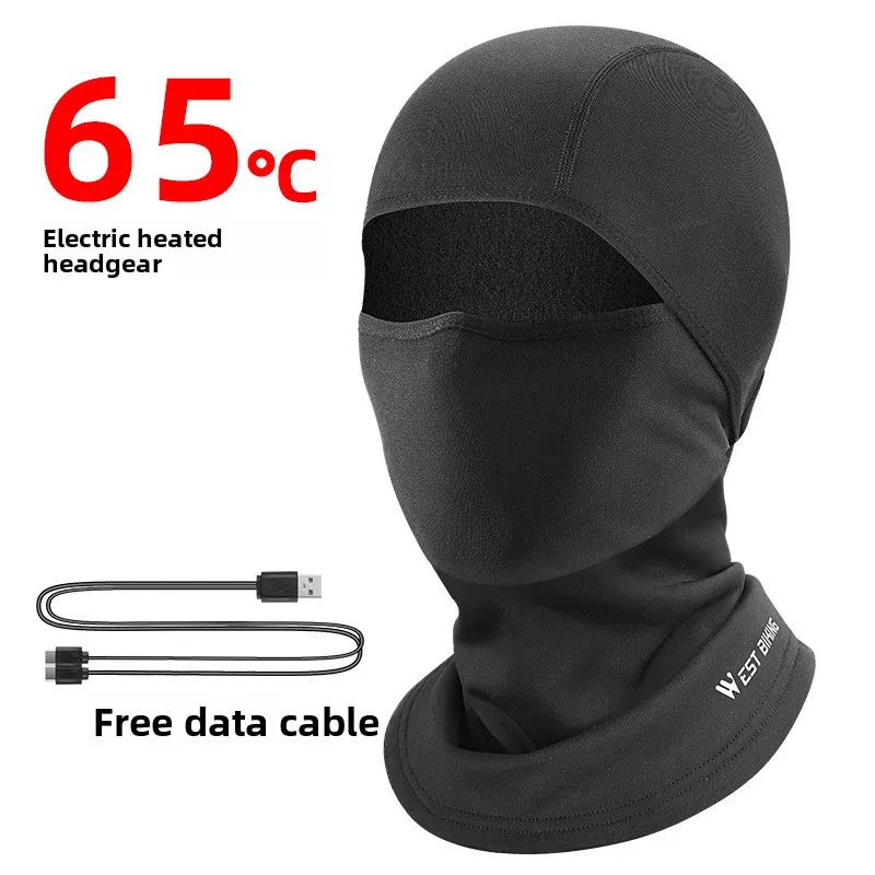 WEST BIKING Gorro calefactor para ciclismo, gorro cálido para invierno, gorro con calefacción eléctrica para esquí y cabeza de lana