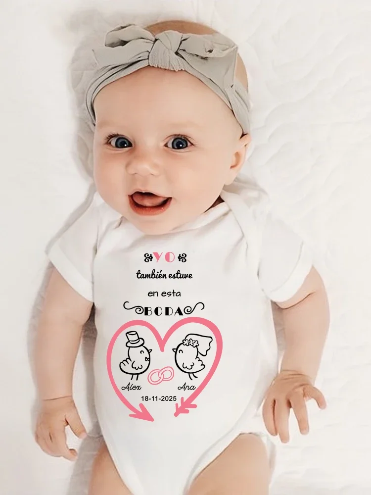 Personalized Baby Bodysuit Yo Tambien Estuve En Esta Boda Custom Name Baby Jumpsuit Wedding Toddler Infant Boy Girl Romper Wear