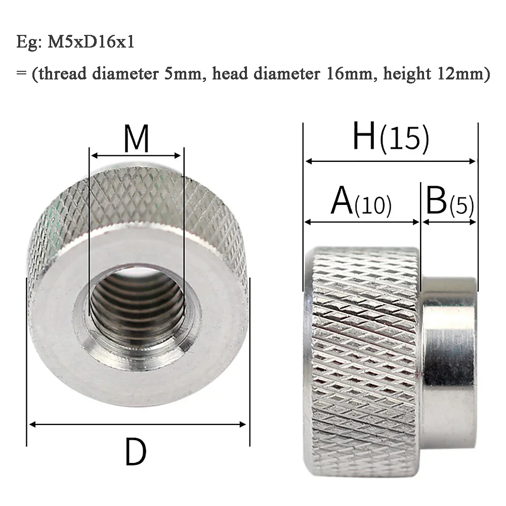 1pcs M5 M6 M8 M10 Knurled Thumb Nut Through Hole Aluminum Alloy Adjustment Fastener For Aircraft Camera Tripods Silver Black Red