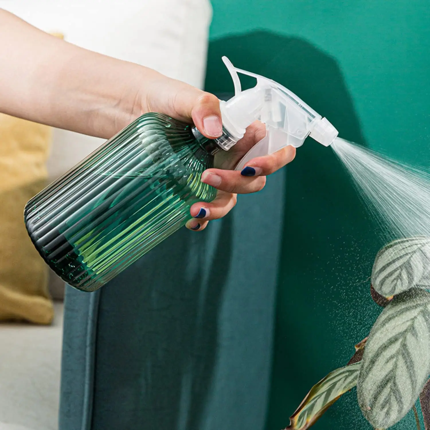 Household 500ml Watering Can Sprinkling Large Capacity Plant Spray Kettle Spring Sowing Practical Gardening Accessories Green