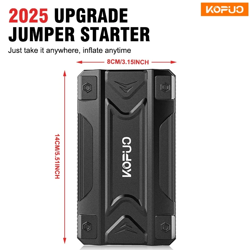 باور بانك قوي للغاية 2000A للسيارة لجميع المركبات 12 فولت، معزز بطارية الطوارئ الآمن للغاية