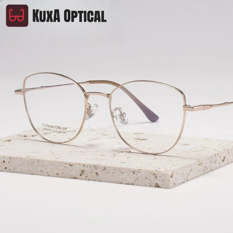 KUXA النساء القط العين نظارات القراءة النظارات سيدة أنيقة وصفة طبية مشهد الفتيات موضة قصر النظر البصرية عدسات البصر البعيد